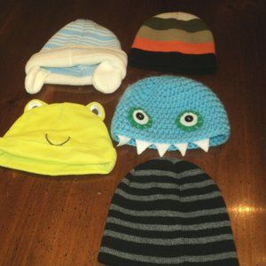 Lot of 5 (Five) Baby Boy Infants Hats Various Brands